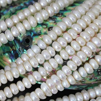 Special alb natural de perle de cultură de apă dulce 6*8mm abac elegant pentru femei bijuterii de luare 15inch B1336