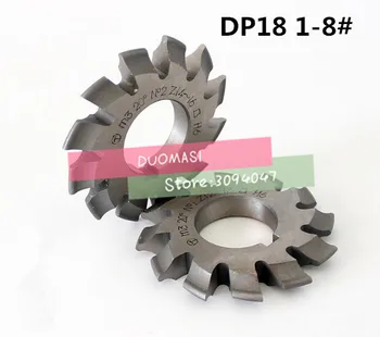DP18 modul PA14.5 grade 1-8# 8pcs/să HSS Unelte de tăiere Gear Milling cutter transport Gratuit