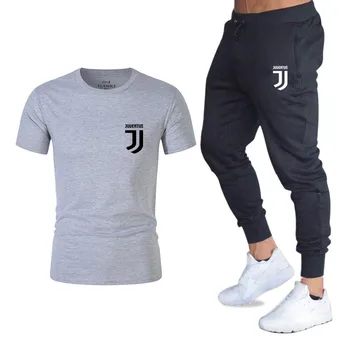 Moda pentru bărbați din două piese, tricou + pantaloni casual costum de vara Barbati nou imprimate T-shirt, de înaltă calitate, cu mânecă scurtă costum sport
