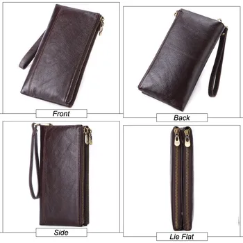 MISFITS Bărbați portofel ambreiaj originale portofele din piele pentru telefon mobil cu fermoar sac de ambreiaj de sex masculin de vacă din piele pungă lung de călătorie Portomonee