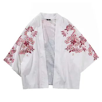 Koi De Pește Tipărite Kimono Japonez Jacheta Barbati Harajuku 2020 Hip Hop Mens Japonia Stilul Streetwear Sacou Subțire Haine Largi Kimono