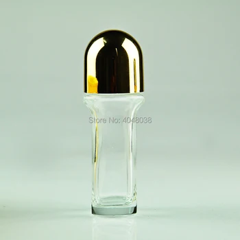50 ML Roll On Flacon Gol de Sticlă Transparentă Ulei Esențial Flacon Cosmetic Recipient cu Capac din Metal Parfum Portabil Reincarcabil Sticla