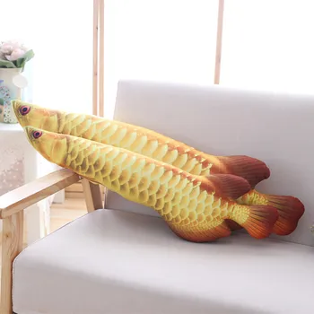 BABIQU 1 buc de 120cm dimensiuni Mari Simulare de Aur pește Arowana Perna imagine realistă jucărie de Pluș moale Animal Umplute perna Copilului cadou