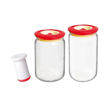 2 BUC Pahar de Vacuum de Depozitare a Alimentelor Borcan Set de Sticlă Sigilat Cutie Container cu o Pompa de Ceai de Zahăr Bomboane de Cafea Sticla pentru Bucatarie
