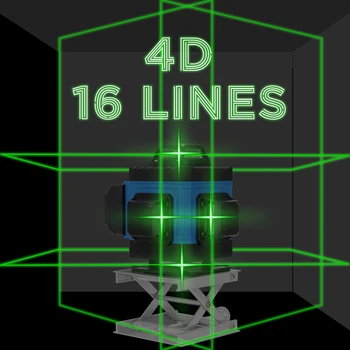 16 Linii 4D Verde cu Laser de Nivel de Auto-Nivelare de la Distanță fără Fir 360 Orizontale Transversale Verticale Linii de Control de la Distanță APP Auto-nivelare