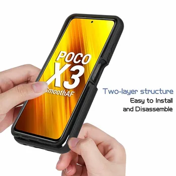 Hibrid Moale Bara de protectie Dual-Layer Caz Pentru Xiaomi Poco X3 NFC Cazuri Greu de Cristal Armura Acoperi Mi PocoX3 Transparent Capac de Protecție