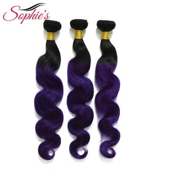 Sophie e Pre-colorate Ombre T1B/Culoare Violet 1 Mănunchiuri de Păr Malaezia Păr Uman Non-Remy Corpul Val de Păr Coase În Extensii de Păr