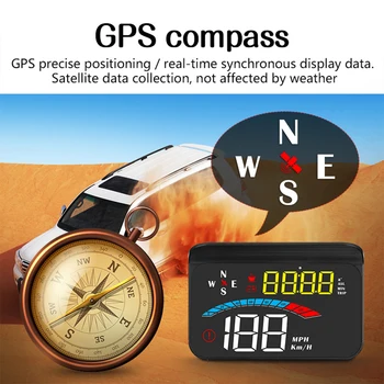 M16 Masina HUD GPS BDS Head Up Display Vitezometru Parbriz Viteza de Tensiune Proiector Depășirea vitezei de Tensiune Sisteme de Alarmă