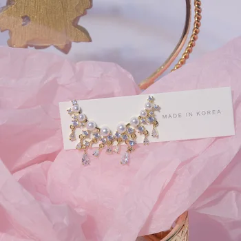 Noul Brand de Moda Bijuterii Cristal Elegant Waterdrop Tassel Cercei pentru Femei Stil Simplu Cadou Cercei cu Perle