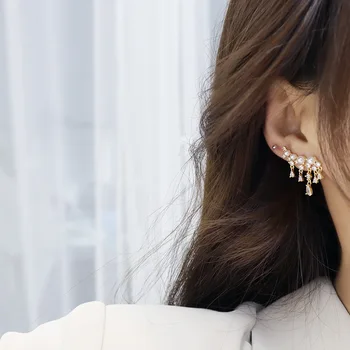 Noul Brand de Moda Bijuterii Cristal Elegant Waterdrop Tassel Cercei pentru Femei Stil Simplu Cadou Cercei cu Perle