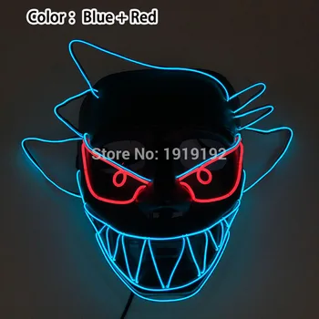 Intermitent LED Masca pentru Festivalul de Halloween Strălucire Consumabile Partid Stralucitoare EL Neon Masca Aprinde Groază Masca Neon Maske 15347