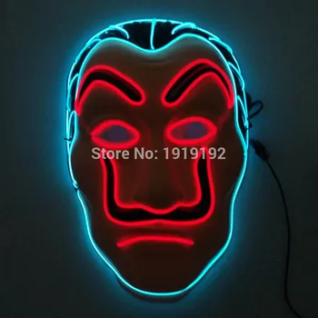 Intermitent LED Masca pentru Festivalul de Halloween Strălucire Consumabile Partid Stralucitoare EL Neon Masca Aprinde Groază Masca Neon Maske