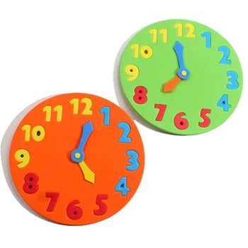 5pcs copii EVA ceas pentru învățare dată și oră/ copil Copii 18*18cm asambla ceas pentru introducerea jucarii educative