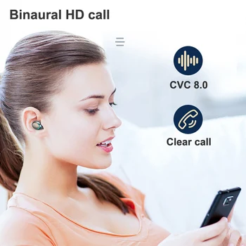 TWS Bluetooth 5.0 Căști 2200mAh Încărcare Cutie Căști fără Fir 9D Stereo Sport rezistent la apa Căști Căști Cu Microfon