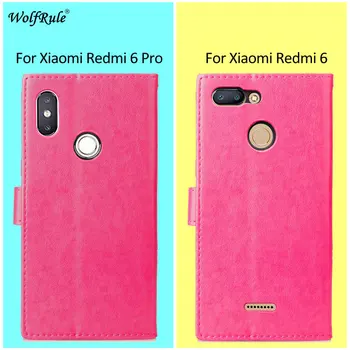 Pentru a Acoperi Xiaomi Redmi 6 Pro Caz WolfRule Flip Montate Cazuri Xiaomi Redmi 6 PU Portofel Caz de Telefon Pentru Xiaomi Redmi 6 Pro Acoperi