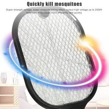Electric de Țânțari Zapper USB Reîncărcabilă Zbura Racheta Portabile Insecte Mosquito Swatter de uz Casnic Pest Killer Pentru Interior Și Întrece
