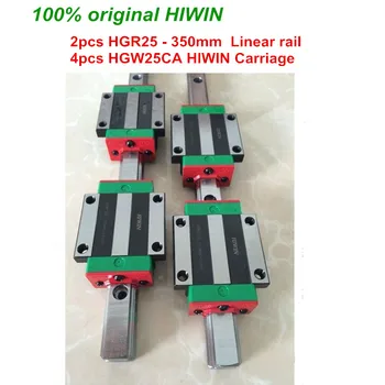 HGR25 liniare HIWIN feroviar: 2 buc original HIWIN feroviar HGR25 - 350mm feroviar + 4buc HGW25CA blocuri pentru cnc router