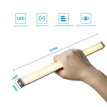 HOCO Lumină LED-uri Senzor de Mișcare PIR, Dulap Lumina USB Reîncărcabilă Lumina de Noapte LED-uri Lampă de Noapte Magnet Lumina de Perete pentru Bucătărie