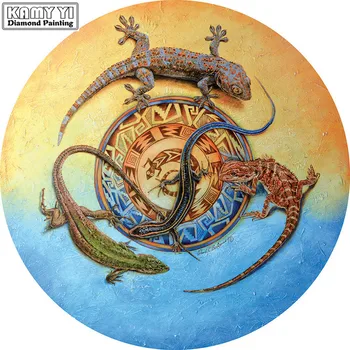 Plin Patrat/Rotund Burghiu 5D DIY Diamant gecko 3D Broderie Cusatura Cruce Mozaic Stras Decor HYY 15438