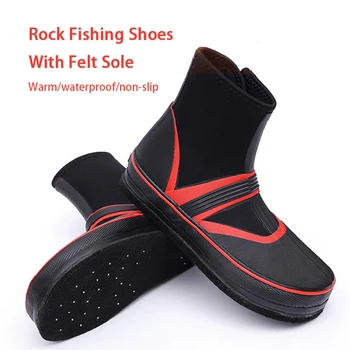 38-45 Dimensiune rezistent la apa Calda Non-alunecare Rocky Pescuit Pantofi Scufundări Pânză Superioară a Simțit Talpa Cuie din Oțel de Mare pasari de balta de Pescuit Confortabil