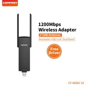 COMFAST 1200mbps-1300mbps adaptor wifi 802.11 ac/b/g/n 2.4+5.8 G wi-fi dongle USB wireless antena Ethernet AC placa de Retea
