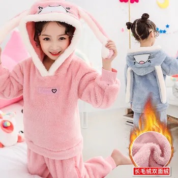Mudipanda Pijamale Copii Set 2021 Iarna Haine de Acasă Pentru Fete Baieti Animal Îngroșat de Pluș Cald Pijama Enfant 6 8 10 12 Ani 15504