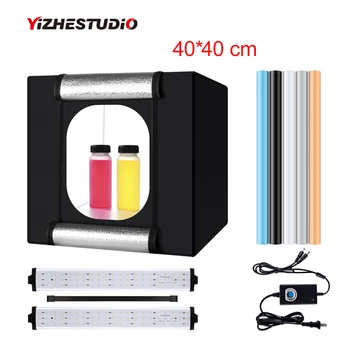 Yizhestudio fotografie cutie de 40*40 cm de Lumină LED, cutie de masă de Fotografiere Cort pliabil cu led studio cutie photobox pentru fotografie de fundal