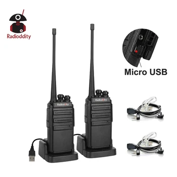 2 buc Radioddity GA-2S UHF Două Fel de Radio 16CH Reîncărcabilă VOX Rază Lungă Walkie Talkie Micro USB Charing cu Incarcator+Casca