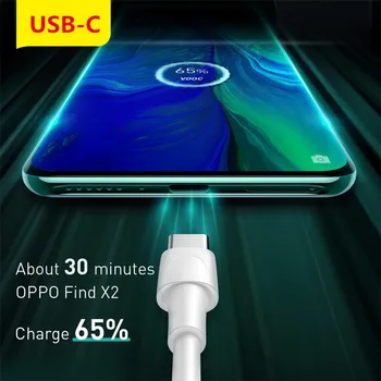 5A VOOC Flash super Charge Pentru OPPO A53 A33 A9 2020 F17 Realme 7 Pro Pentru Xiaomi POCO X3 M3 Onoare 9X 30 Încărcător Rapid Tip C Cablu