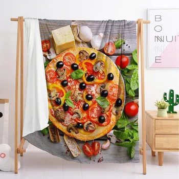 Noua pătură moale de culoare desert personalizat gogoși și pizza acoperi pătură de dormit pătura flanelă dubla single lenjerie de pat de Pluș