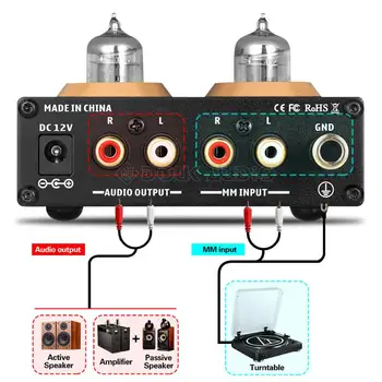 Nobsound Mini HiFi MM Phono Stage placă Turnantă Preamplificator Audio Stereo Preamplificator cu tuburi Vidate