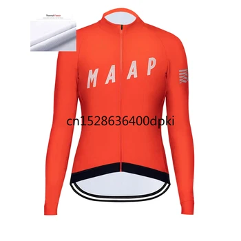 MAAP 2021 Femei de Iarnă, Ciclism Jersey cu Maneca Lunga Termică Îmbrăcăminte Fleece MTB Maillot Ropa Ciclismo Hombre Bicicleta Haine