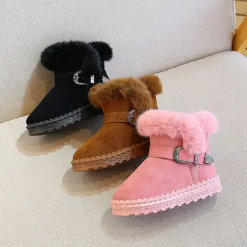 COZULMA Copii Fete de Iarnă Garnitură de Pluș Cizme de Zapada Copii Moda piele de Căprioară Glezna Cizme Pantofi de Bumbac Dimensiune 26-36