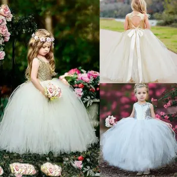 Emmababy Fata de domnisoara de Onoare Rochii de Moda Casual, Confort Copilului Floare Copii Petrecere Sequin Nunta Rochii de Printesa pentru Fată Drăguță