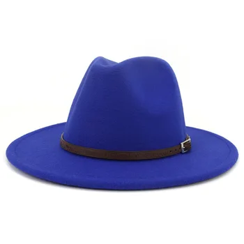 Cel mai bun de Vânzare de Lână Simțit Jazz Panama Pălărie Fedora Bărbați Femei de Toate-meci Biserica Margine Largă Cămilă Pălărie en-Gros