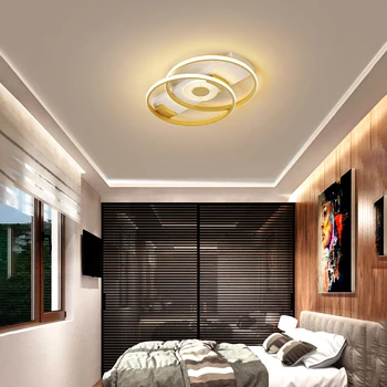 Fierbinte de Vânzare Negru/Aur Plafon cu LED-uri lămpi de Iluminat Pentru Sufragerie, Dormitor, Hol Sala De AC90-260V Prindere Candeeiro De Teto 15654