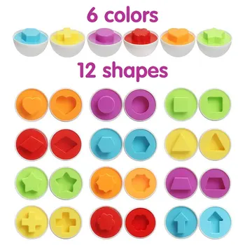 12Pcs Învățare Montessori Educația Matematica Jucarii Inteligente Ouă Șuruburi din Plastic 3D Joc de Puzzle Pentru Copii Jucărie Puzzle Amestecate Instrumente de Forma