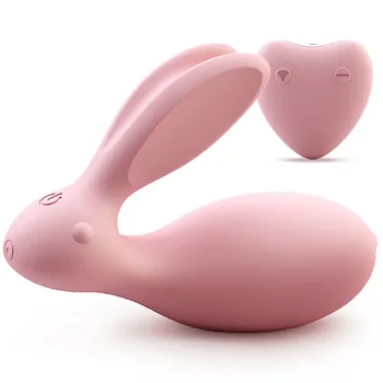 Noi WOWYES Telecomanda Wireless Dual Vibrator Rabbit punctul G, Clitorisul Stimulator Curea Pe Vibratoare Jucarii Sexuale Pentru Femei Cupluri 15666