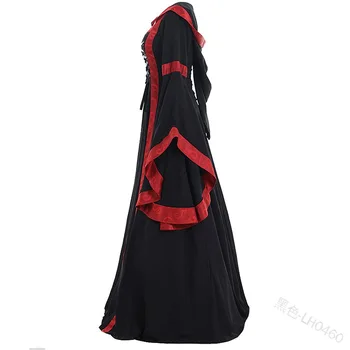 Noi cu Gluga Medieval costum rochie femei Maxi rochie Renașterii Regina Cosplay Rochie Lunga Femei Retro de Lux Haine de Halloween 5XL
