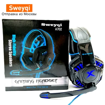 Sweyqi A701/A702 Căști de Gaming PC/PS4/XBOX Căști Stereo cu Microfon LED de anulare a zgomotului/ airpods/formă RU