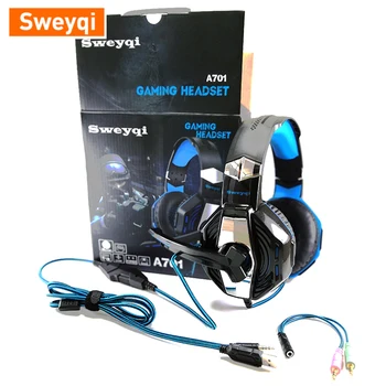 Sweyqi A701/A702 Căști de Gaming PC/PS4/XBOX Căști Stereo cu Microfon LED de anulare a zgomotului/ airpods/formă RU