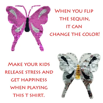 Magic Decolorarea Sequin Fluture Hanorac Fete Copii Hanorace Și Jachete Îmbrăcăminte Haine De Fată Pulovere Jachete