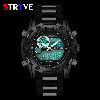 Top Brand de Lux Stryve Bărbați Ceasuri de mana rezistent la apa cu mișcare dublă hombre relojes de sex masculin designer de moda bărbați angalog ceas digital