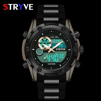 Top Brand de Lux Stryve Bărbați Ceasuri de mana rezistent la apa cu mișcare dublă hombre relojes de sex masculin designer de moda bărbați angalog ceas digital