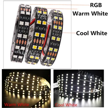 DC 12V 5050 LED Strip Lumina RGB RGBW RGBWW Impermeabil 120LEDs/m LED Lampă Flexibilă Panglică Bandă LED Strip 5m
