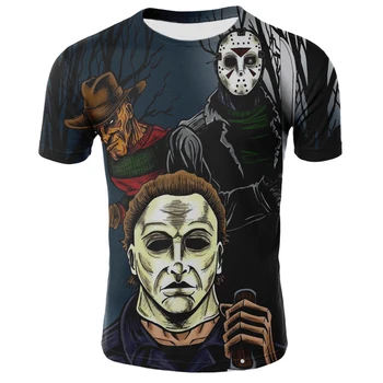 Fierbinte de vânzare bărbați sălbatice 3D clovn T-shirt creator gât cu mânecă scurtă T-shirt mare haine de clovn