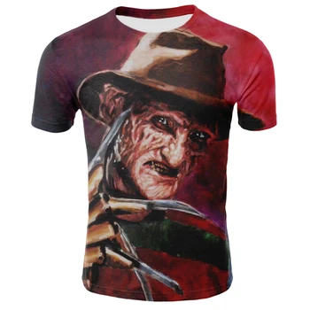 Fierbinte de vânzare bărbați sălbatice 3D clovn T-shirt creator gât cu mânecă scurtă T-shirt mare haine de clovn