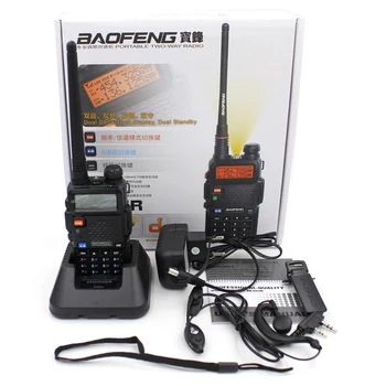 2 BUC BaoFeng UV-5R Walkie Talkie 5W Două Fel de Radio Baofeng UV5R VHF UHF 136-174Mhz & 400-520Mhz FM Transceiver