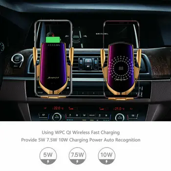 Qi 10W Wireless Charging Station R1 Automate de Prindere Suport de Telefon Montare Rapida Masina Încărcător Wireless pentru IPhone Huawei Samsung