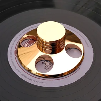LP Vinil Platane de Metal Disc Stabilizator de Greutate Record/Clema disc de Vinil placă Turnantă Vibrații Echilibrat de Aur și Argint
